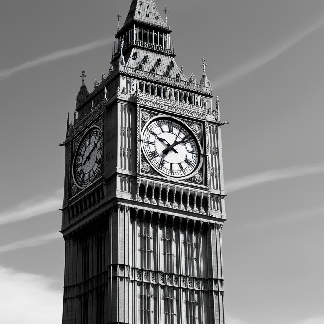 big ben in zwart-wit